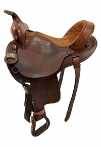 HOLD 2026/07/10j  15 Inch Used Big Horn Barrel Saddle Medium Tree 1519