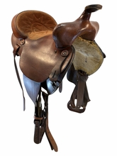 SOLD 2026/07/10j  15 Inch Used Big Horn Barrel Saddle Medium Tree 1519