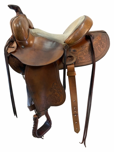 15 Inch Used Bill Rauber Trail Saddle Wide Tree