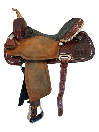 15 Inch Used Billy Cook Barrel Saddle 1530 Wide Tree