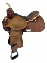 SOLD 2026/04/01  15 Inch Used Billy Cook Greenville Barrel Saddle Wide Tree 279