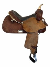 SOLD 2026/04/01  15 Inch Used Billy Cook Greenville Barrel Saddle Wide Tree 279