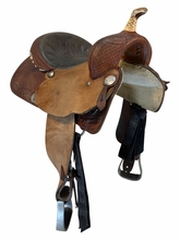 SOLD 2026/04/01  15 Inch Used Billy Cook Greenville Barrel Saddle Wide Tree 279