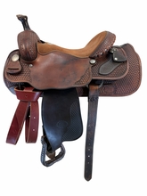 15 Inch Used Billy Cook Sulphur All Round Saddle Wide Tree 8944