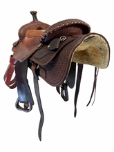 15 Inch Used Billy Cook Sulphur All Round Saddle Wide Tree 8944