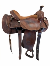 15 Inch Used Billy Cook Sulphur All Round Saddle Wide Tree 8944