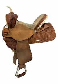 15 Inch Used Bison Saddlery Barrel Saddle Wide Tree