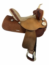 15 Inch Used Bison Saddlery Barrel Saddle Wide Tree