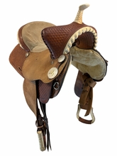 15 Inch Used Bison Saddlery Barrel Saddle Wide Tree