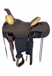 15 Inch Used Bob Mars Roping Saddle Wide 3447
