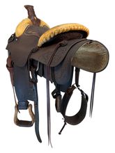 15 Inch Used Bob Mars Roping Saddle Wide 3447