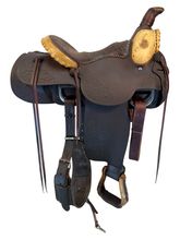 15 Inch Used Bob Mars Roping Saddle Wide 3447