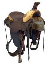 15 Inch Used Bob Mars Roping Saddle Wide 3447