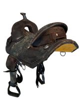 SOLD 2025/11/20   15 Inch Used Bob Marshall Treeless Barrel Saddle 12140