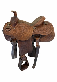 15 Inch Used Cactus Saddlery Ranch Saddle Medium Tree