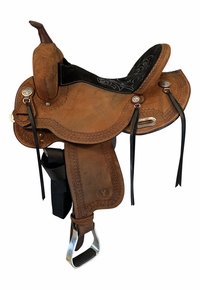 15 Inch Used Circle Y Cloverleaf Barrel Saddle 2240