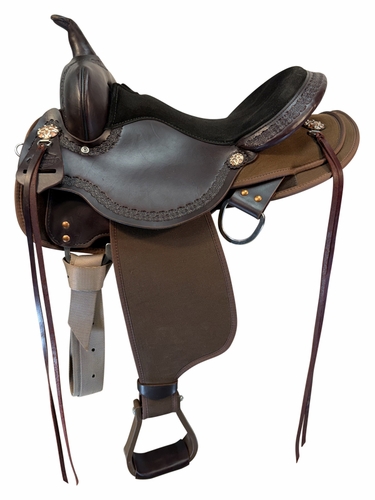 15 Inch Used Circle Y High Horse Daisetta Cordura Trail Saddle Extra Wide 6914