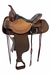 15 Inch Used Circle Y High Horse Sky Meadow Cordura Trail Saddle 6889  Wide Tree