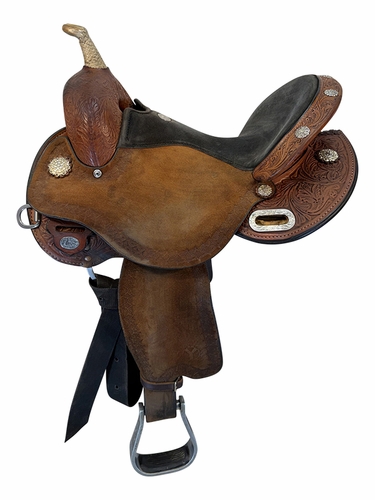 SOLD 2026/08/19  15 Inch Used Circle Y Kelly Kaminski Blaze Barrel Saddle Medium Flex2 Tree 1528