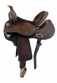 15 Inch Used Circle Y Kenda Lenseigne Mounted Shooting Saddle Wide Flex Tree 2402