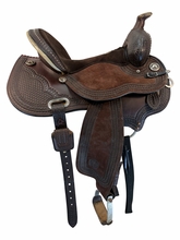 15 Inch Used Circle Y Kenda Lenseigne Mounted Shooting Saddle Wide Flex Tree 2402