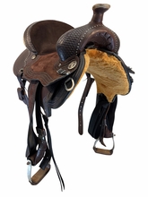 15 Inch Used Circle Y Kenda Lenseigne Mounted Shooting Saddle Wide Flex Tree 2402
