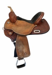 15 Inch Used Circle Y KK Barrel Saddle 3030