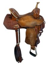 SOLD 2026/01/30j  15 Inch Used Circle Y MJ Ultimate Revolution Barrel Saddle Wide Flex Tree 1185