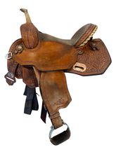 15 Inch Used Circle Y MJ Ultimate Revolution Barrel Saddle Wide Flex Tree 1185