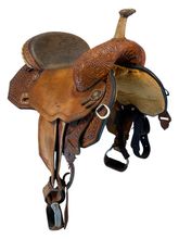 15 Inch Used Circle Y MJ Ultimate Revolution Barrel Saddle Wide Flex Tree 1185