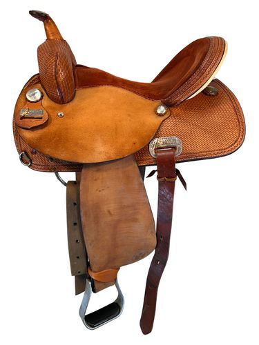 SOLD 2025/11/19 15 Inch Used Circle Y NBHA Barrel Saddle 2025
