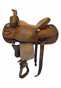 15 Inch Used Cowboy Classic Saddlery Roping Saddle Wide Tree