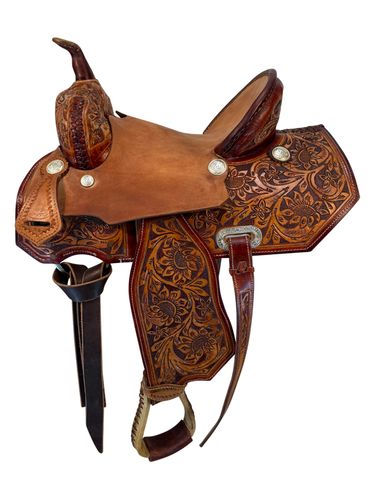 15 Inch Used Cowboy Supply Barrel Saddle Wide Tree