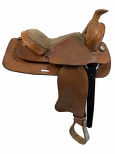 15 Inch Used Custom Roping Saddle Medium Tree