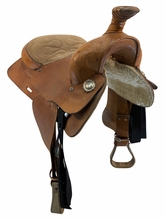 15 Inch Used Custom Roping Saddle Medium Tree