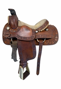 15 Inch Used Dale Fredrick Roping Saddle Wide Tree 22709