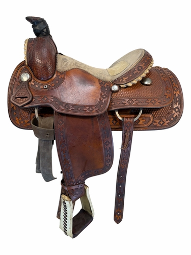 15 Inch Used Dale Fredrick Roping Saddle Wide Tree 22709
