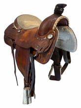 15 Inch Used Dale Fredrick Roping Saddle Wide Tree 22709