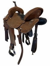 15 Inch Used Double J Barrel Saddle Medium Flex Tree Pozzi Pro