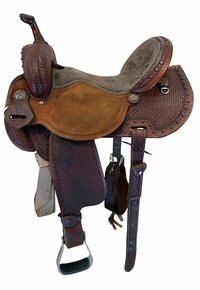 SOLD 2026/09/21   15 Inch Used Double J Pozzi Pro Racer Barrel Saddle Medium Tree