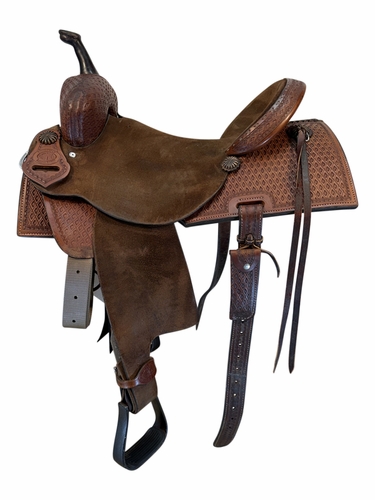 SOLD 2026/06/05j  15 Inch Used Double J Pro Barrel Saddle Medium Tree