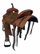 SOLD 2026/06/05j  15 Inch Used Double J Pro Barrel Saddle Medium Tree