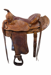 15 Inch Used F.Eamor Ranch Saddle Medium Tree