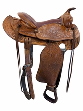 15 Inch Used F.Eamor Ranch Saddle Medium Tree