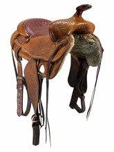 15 Inch Used F.Eamor Ranch Saddle Medium Tree
