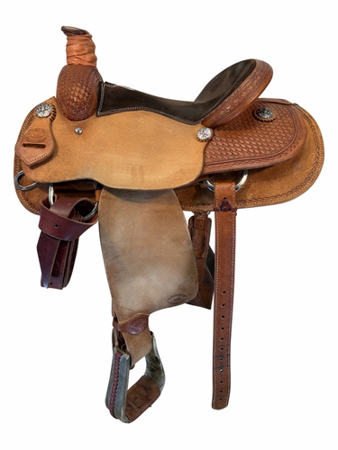 15 Inch Used HR Hud Roberts Roping Saddle Medium Tree