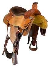 15 Inch Used HR Hud Roberts Roping Saddle Medium Tree
