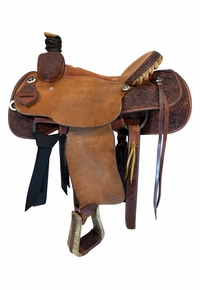 15 Inch Used HR Saddlery Roping Saddle Medium Tree