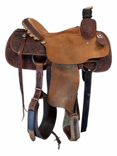 15 Inch Used HR Saddlery Roping Saddle Medium Tree