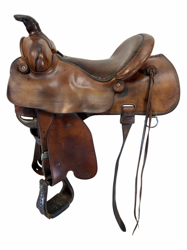 15 Inch Used John Fallis Ranch Saddle Wide Tree